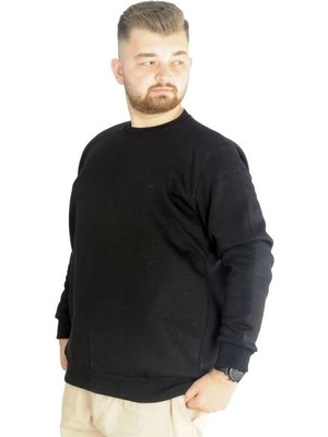 Superxl Erkek Sweatshirt Bisiklet Yaka Basic 20131 Siyah