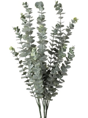 Nettenevime 3lü Set Yapay Çiçek Pastel Yeşil Okaliptus 3dallı Uzun Dal 76CM Eucalyptus