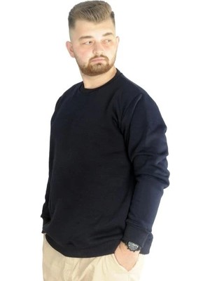 Superxl Erkek Sweatshirt Bisiklet Yaka Basic 20131 Lacivert