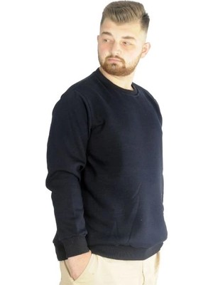 Superxl Erkek Sweatshirt Bisiklet Yaka Basic 20131 Lacivert