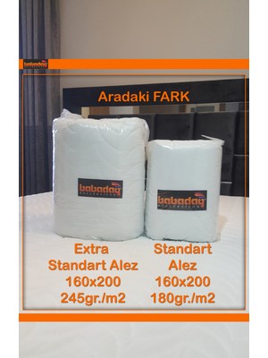 Extra Standart Dolgu 90X190 Yatak Alezi 245GR./M2 Kapitoneli Fitted Tam Sarar 90X190 Pamuk Kumaş