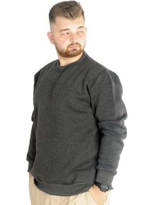 Superxl Erkek Sweatshirt Bisiklet Yaka Basic 20131 Antramelanj