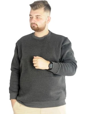 Superxl Erkek Sweatshirt Bisiklet Yaka Basic 20131 Antramelanj