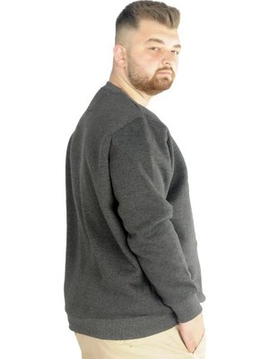 Superxl Erkek Sweatshirt Bisiklet Yaka Basic 20131 Antramelanj