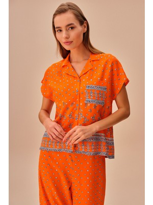 Suwen Orange Maskülen Pijama Takımı