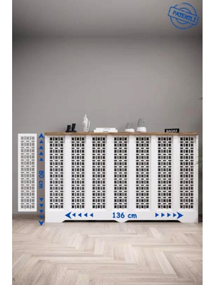 Endless Shopping Petek Onu Kapatma Dolap Dresuar Kalorifer Petek Kaplama Çam Renk Ahsap Mobilya 136 cm Cok Amacli