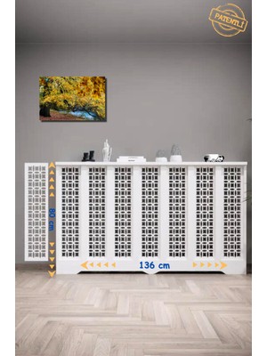 Endless Shopping Petek Onu Kapatma Dolap Dresuar Kalorifer Beyaz Petek Kaplama Ahsap Mobilya 136 cm Cok Amacli