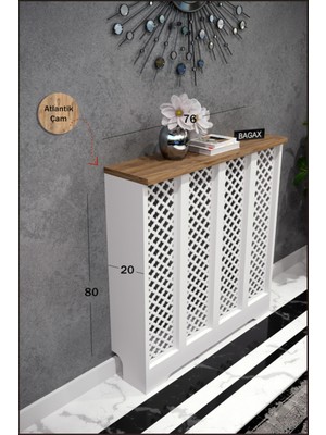 Zeugma Model,Beyaz Üstü Çam Renk, 76 cm Petek Kaplama, Dresuar