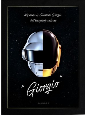 Kaynock Daft Punk Giorgio 21 x 30CM - Siyah Çerçeveli