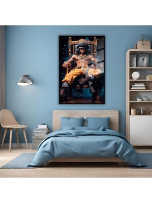 Gaagart Metal Çerçeveli Temperli Cam Tablo One Piece Karakteri