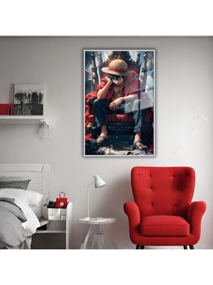 Gaagart Metal Çerçeveli Temperli Cam Tablo Karakter Monkey D. Luffy