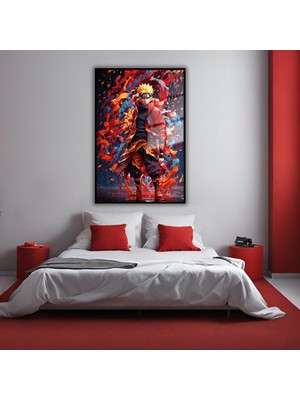 Gaagart Metal Çerçeveli Temperli Cam Tablo Dizi Serisi Naruto Uzumaki