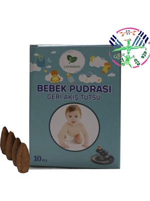 Layansaa Baby Powder - Bebek Pudrası Özel Aromalı Geri Akış Backflow Özel Aromalı Tütsü 10 Adet