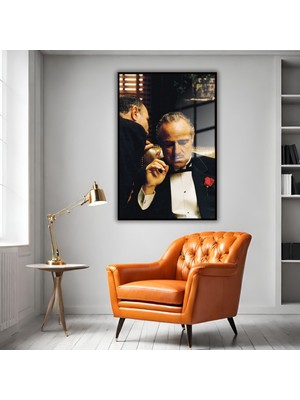 Gaagart Metal Çerçeveli Temperli Cam Tablo Film Karakteri The Godfather