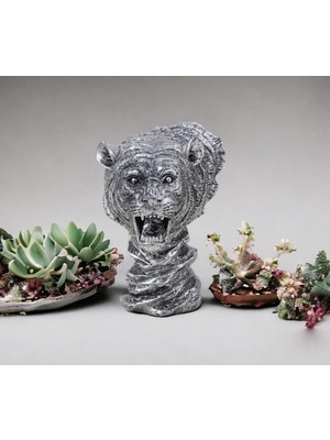 Elifeshop Lüks Gerçekçi Reçine 3D Kaplan Biblo Heykel Figür Ev & Ofis Hediyesi Dekoratif Obje Vitrin Süsü