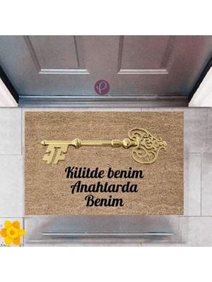 Modfex Kapı Önü Paspası Dekoratif Dijital Baskı Anahtar P-2481