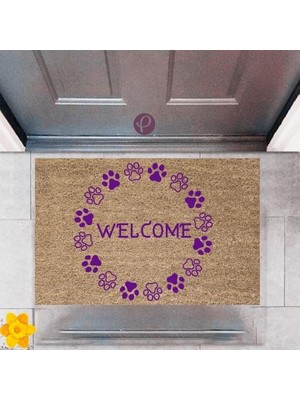 Modfex Kapı Önü Paspası Dekoratif Dijital Baskı Welcome P-2471
