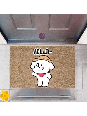Modfex Kapı Önü Paspası Dekoratif Dijital Baskı Hello P-2506
