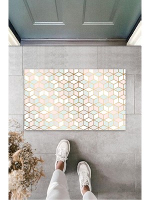 Modfex Pudra Kapı Önü Paspası D Kareler Desen  K-3232