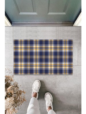 Modfex 3D Baskı Özel Tasarım  Pötikare Lacivert Kapı Paspası Dış Mekan Paspas