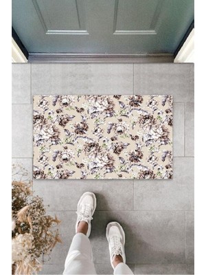 Miraxx Pudra Kapı Önü Paspası Çiçek Desen  K-3204