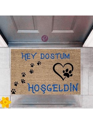 Miraxx Kapı Önü Paspası Dekoratif Dijital Baskı Hey Dostum P-2473