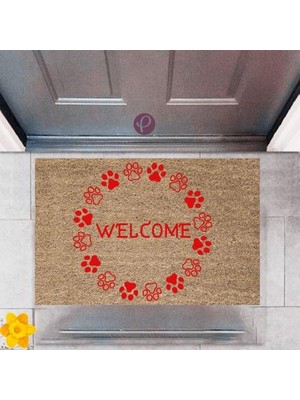 Miraxx Kapı Önü Paspası Dekoratif Dijital Baskı Welcome P-2470