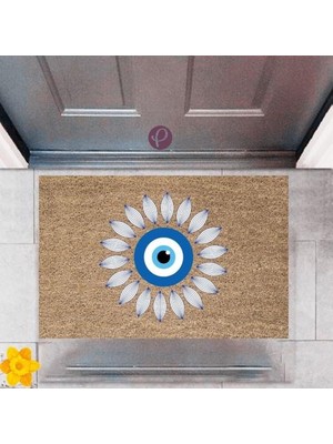 Miraxx Kapı Önü Paspası Dekoratif Dijital Baskı Nazar Boncuğu P-2492