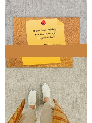 Modfex 3D Baskı Özel Tasarım   Not  Kahverenk Kapı Önü Paspası