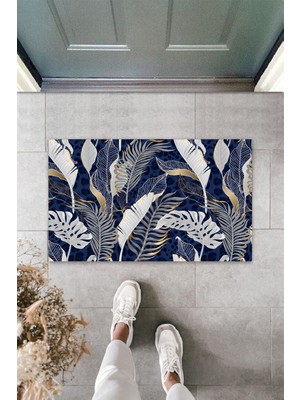 Modfex 3D Baskı Özel Tasarım  Lacivert Büyük Yaprak  Paspas