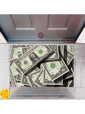 Miraxx Kapı Önü Paspası Dekoratif Dijital Baskı Dolar P-2331
