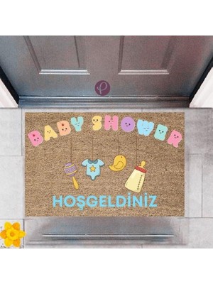 Miraxx Kapı Önü Paspası Dekoratif Dijital Baskı Baby Shower P-2487