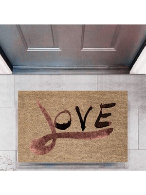 Miraxx Kapı Önü Paspası Dekoratif Dijital Baskı Love P-2319