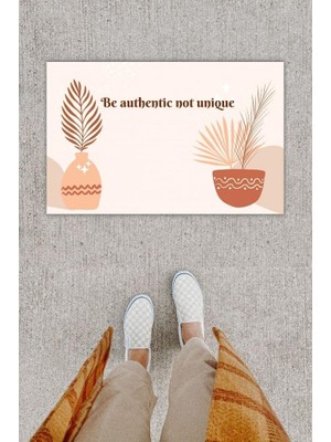 Miraxx Dijital Baskı Dekoratif Saksı Açık Pembe Kapı Önü Paspası K-1201