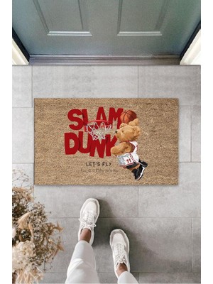 Miraxx Dekoratif Dijital Let's Fly Ayıcık Bej Kapı Paspası Dış Mekan Paspas K-3187