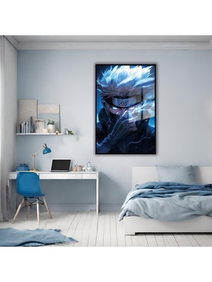 Gaagart Metal Çerçeveli Cam Tablo Naruto Karakteri Kakashi Hatake