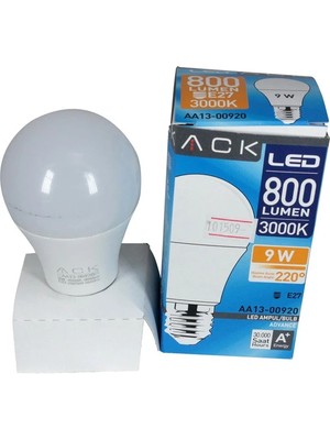 Ack AA13-00920 9W E27 3000K Günışığı A60 LED Ampul