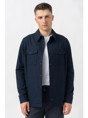 White Stone Aarberg 58144 Mevsimlik Slim Fit Pamuklu Mont Lacivert