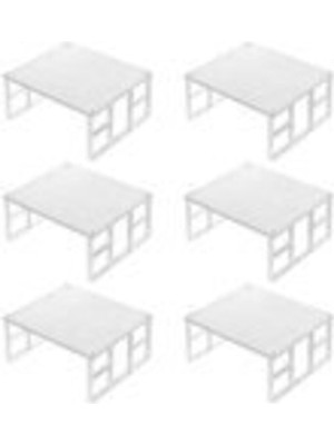 Tekno Trust Metal Dolap Içi Düzenleyici Raf Tabak Bardak Rafı Metal Raf 6'lı Mutfak 6 Parça Type 0 30 x 30 Beya