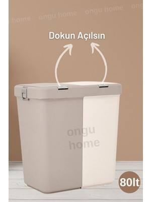 Tekno Trust Type 0 Motek Kahve Ikili Kirli Sepeti Dokunmatik Motek Çamaşır Sepeti (80LT) Kahverengi 60 x 160 Pl