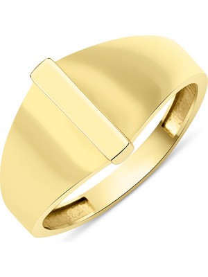 Fiyonk Kuyumculuk 14 Ayar Altın Taşsız I Harfli Yüzük