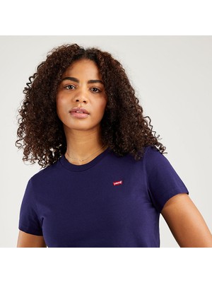 Levi's Bisiklet Yaka Kısa Kollu Mavi Kadın T-Shirt A4917-0001