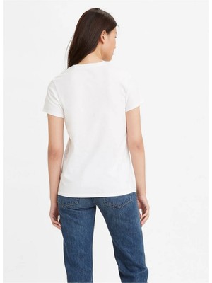 Levi's Bisiklet Yaka Standart Kalıp Baskılı Kısa Kollu Beyaz Kadın T-Shirt A2086-0284