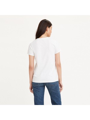 Levi's Yuvarlak Yaka Baskılı Kısa Kollu Beyaz Kadın T-Shirt A2086-0274