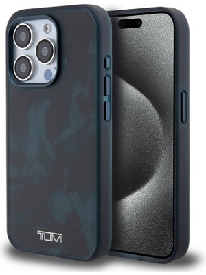 Tumi iPhone 15 Pro Kılıf Tumı Lisanslı Magsafe Özellikli Buzlanmış Saydam Fırça Kamuflajı Desenli Yeşil