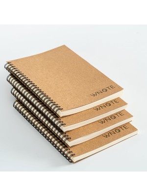 Woodsuppco Defter & Planlayıcı - Çizgisiz - Kraft Kapak - Metal Telli - 96 Yaprak