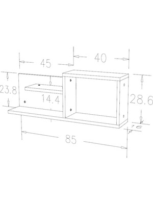 Will Home Dekoratif Duvar Rafı - W-DVR-D001 Karbon Gri