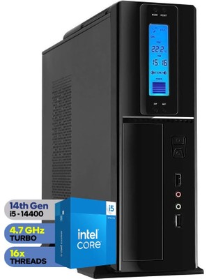 Zetta Flex Pro 450X Intel Core I5 14400 48GB Ddr5 4tb SSD Freedos Sff Slim Masaüstü Bilgisayar ZET450X9562020