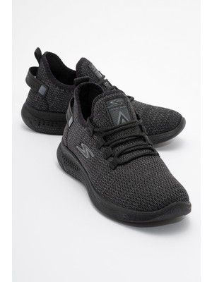 Ccway Kadın Triko Spor Ayakkabı Siyah Siyah