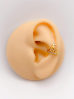 Trinos Kıkırdak Küpe Zirkon Taşlı Taç Figürlü Earcuff (1 Adet)